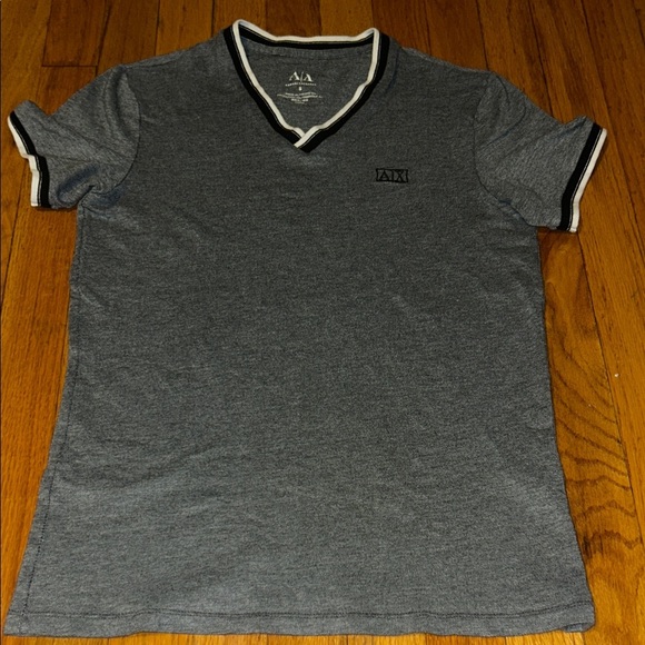Armani Exchange Charcoal V-Neck Tee - Picture 2 of 5